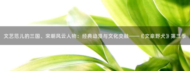age动漫下载app官网：文艺范儿的三国、宋朝风云人物：经典动漫与文化交融——《文豪野犬》第三季
